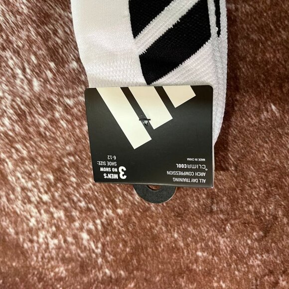 Adidas Men’s No Show Training Socks 3-Pack White  ClimaCool NWT STOCKING STUFFER - Picture 5 of 7